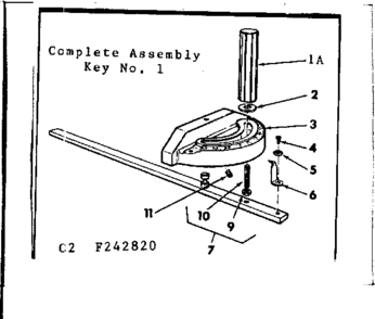 Miter Gauge Asm Diagram and Parts List for 113242820  Craftsman Saw