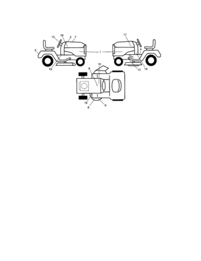 Decals Diagram and Parts List for 917276906  Craftsman Lawn Tractor