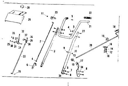 Handle Assembly Diagram and Parts List for 53682242  Craftsman Snow Blower