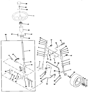 Steering Assembly Diagram and Parts List for 917256870  Craftsman Lawn Tractor