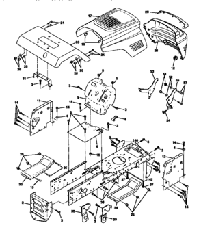 Chassis And Enclosures Diagram and Parts List for 917270612  Craftsman Lawn Tractor
