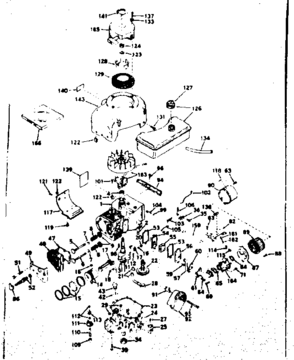 Basic Engine Diagram and Parts List for 143195022  Craftsman Engine