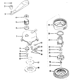 Ratchet Self Starter Diagram and Parts List for 14320500  Craftsman Engine