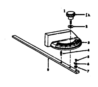 Guage Assembly, Miter Diagram and Parts List for 11324130  Craftsman Power Motor