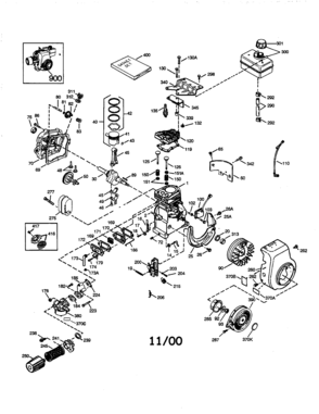 Engine Diagram and Parts List for 143013503  Craftsman Engine