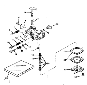 Carburetor No. 631243 Diagram and Parts List for 143174042  Craftsman Engine