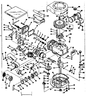 Basic Engine Diagram and Parts List for 143102120  Craftsman Engine