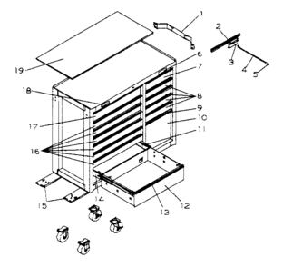 Tl Frame Mobile Diagram and Parts List for 706825481  Craftsman Tool Stand & Cart