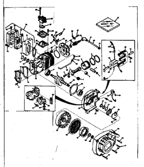 Engine Diagram and Parts List for 917351340  Craftsman Chainsaw