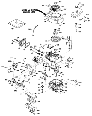 Replacement Parts Diagram and Parts List for 143434512  Craftsman Engine