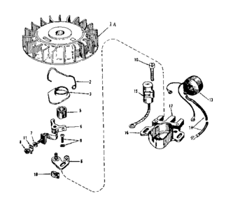 Magneto Diagram and Parts List for 143125021  Craftsman Engine