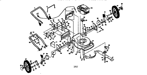 Main Frame Diagram and Parts List for 917379282  Craftsman Lawn Mower