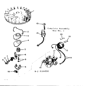 Magneto No. 610793 Diagram and Parts List for 143194052  Craftsman Engine