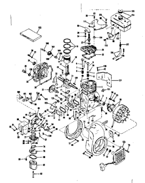 Basic Engine Diagram and Parts List for 14336252  Craftsman Engine