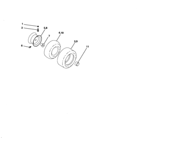 Wheels And Tires Diagram and Parts List for 917253280  Craftsman Lawn Tractor