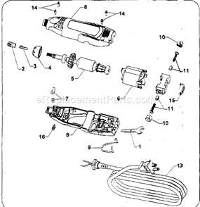 Rotary Tool Diagram and Parts List for 57261139  Craftsman Multi-Tool