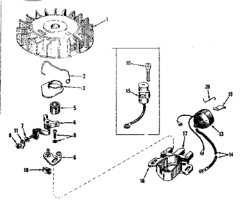 Magneto No. 610693 Diagram and Parts List for 143131022  Craftsman Engine