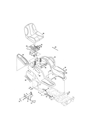 Seat/fender Diagram and Parts List for 247288880  Craftsman Lawn Tractor