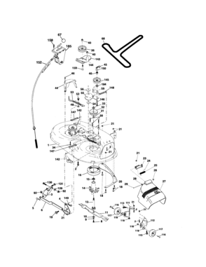 Mower Deck Diagram and Parts List for 917276821  Craftsman Lawn Tractor