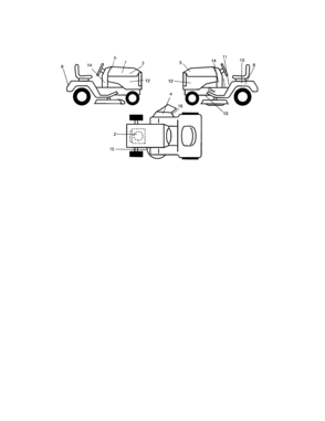 Decals Diagram and Parts List for 917273374  Craftsman Lawn Tractor