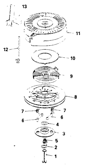Rewind Starter Diagram and Parts List for 143384562  Craftsman Engine