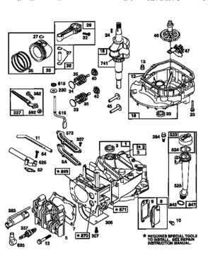 Engine 128802-1519-23 (71/500) Diagram and Parts List for 500128802-1519-23  Craftsman Engine