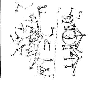 Carburetor No. 630992b Diagram and Parts List for 143556012  Craftsman Engine