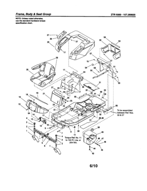 Frame/body/seat Diagram and Parts List for ZTR6000  Craftsman Engine