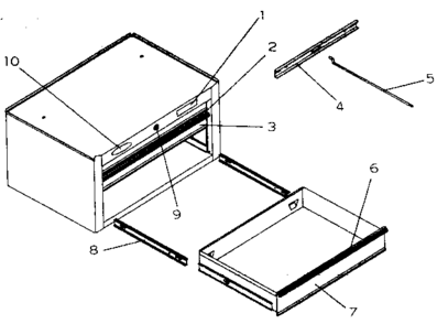 Cabinet Parts Diagram and Parts List for 706619231  Craftsman Tool Stand & Cart