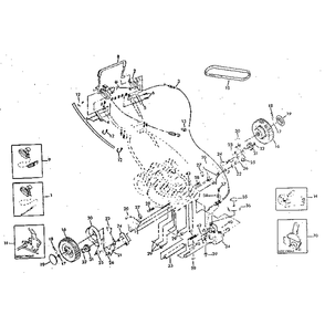 Drive Assembly Diagram and Parts List for 917374510 1980'S MODEL Craftsman Lawn Mower