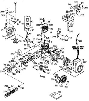 Replacement Parts Diagram and Parts List for 143943509  Craftsman Engine