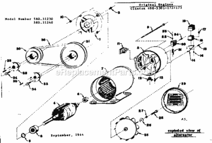 Part Location Diagram of 25315 Craftsman V Belt