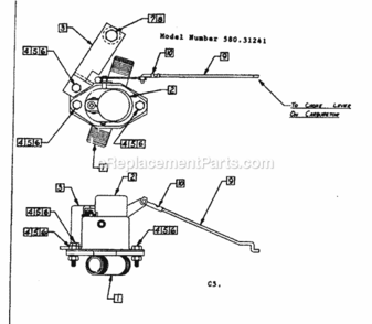 Part Location Diagram of 25430 Craftsman Choke Levr