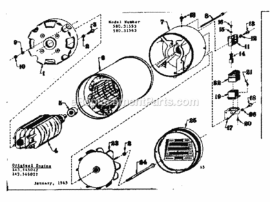 Page A Diagram and Parts List for 58031553  Craftsman Generator