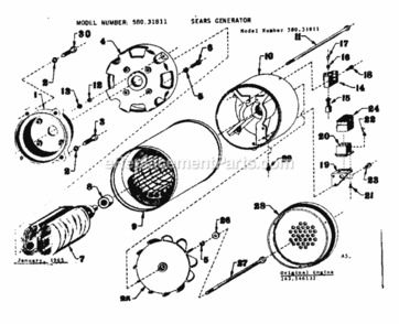 Page A Diagram and Parts List for 58031811  Craftsman Generator