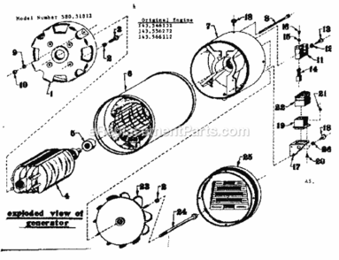 Part Location Diagram of C-24992 Craftsman Stator
