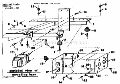 Part Location Diagram of 25286 Craftsman Mount Base