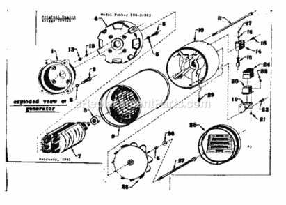 Page A Diagram and Parts List for 58031983  Craftsman Generator