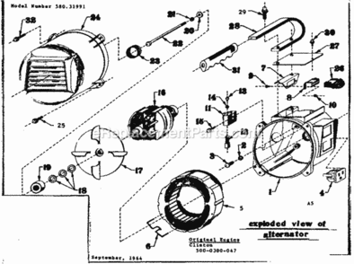 Page A Diagram and Parts List for 58031991  Craftsman Generator