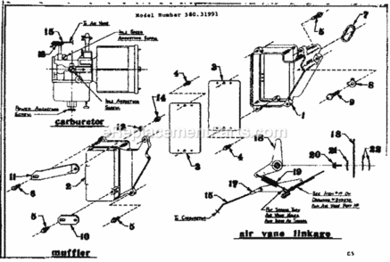 Page C Diagram and Parts List for 58031991  Craftsman Generator