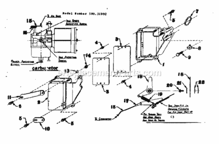 Page C Diagram and Parts List for 58031992  Craftsman Generator