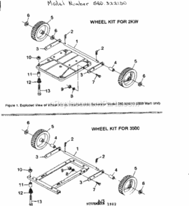 Part Location Diagram of 39714 Generac Wheel Plastic 7 Dia