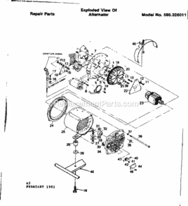 Page A Diagram and Parts List for 580326011  Craftsman Generator