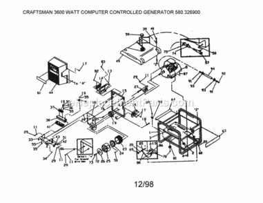 Part Location Diagram of 94009 Generac Stator Assembly
