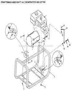 Page B Diagram and Parts List for 580327100  Craftsman Generator