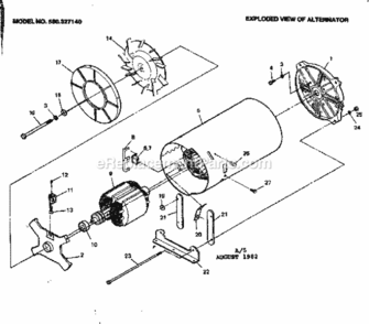 Part Location Diagram of 44961-W Craftsman Stator