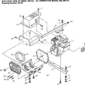 Page B Diagram and Parts List for 580328170  Craftsman Generator