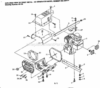 Page B Diagram and Parts List for 580328171  Craftsman Generator