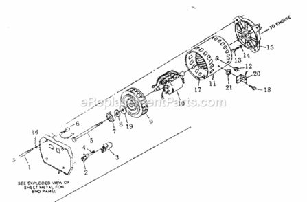 Part Location Diagram of 63120 Generac STATOR ASSY 3500 B/C