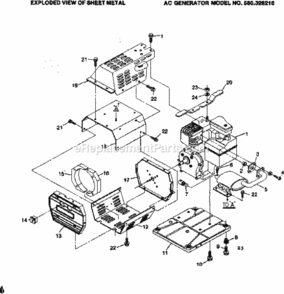 Page B Diagram and Parts List for 580328220  Craftsman Generator